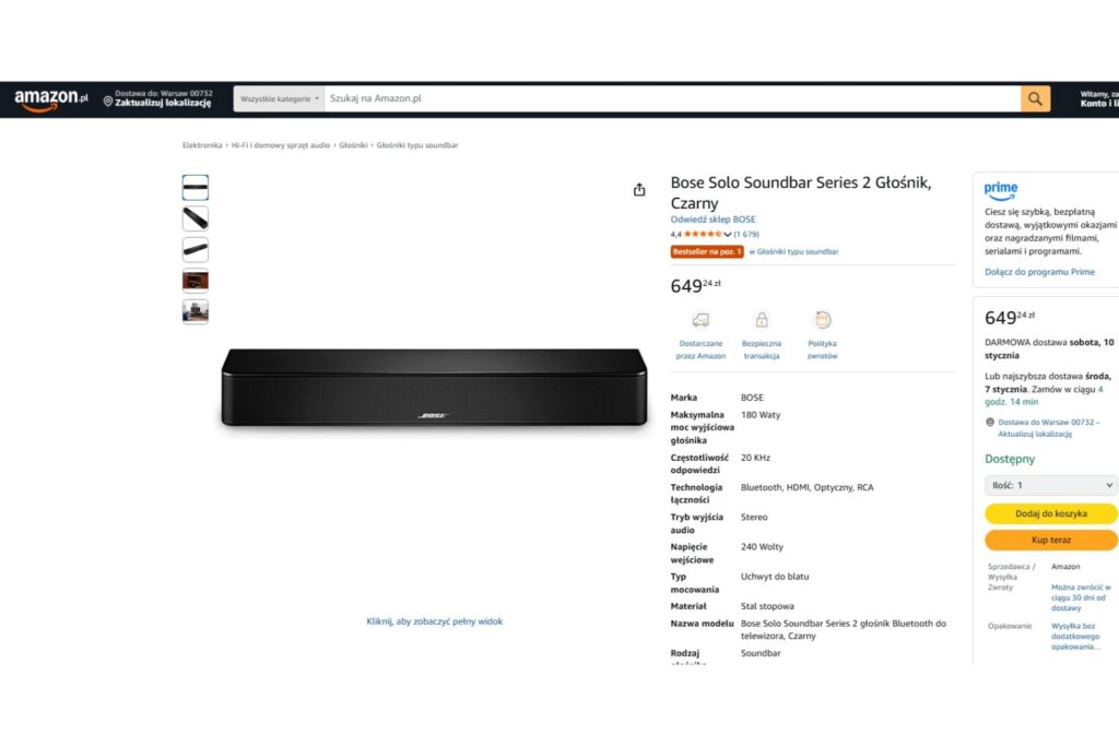Bose Solo Soundbar Series 2 Głośnik