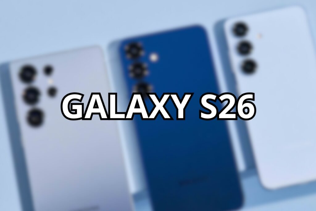 Telefony samasung s26. na srodku napis "galaxy s26"