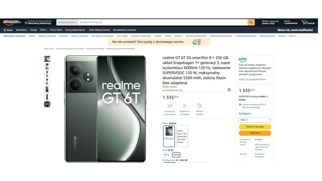Smartfon realme GT 6T