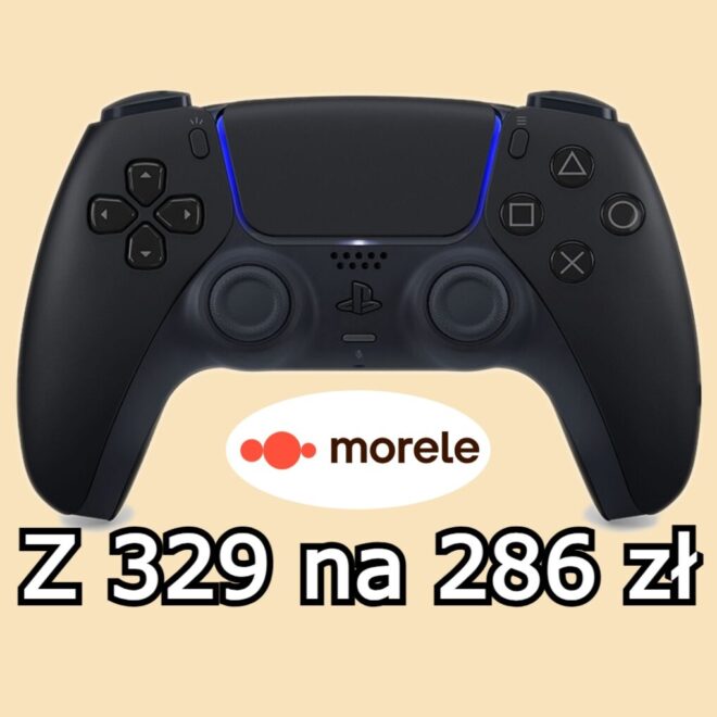 Czarny pad DualSense do Playstation 5 w promocji Morele. Z kodem zapłacimy 286 zł
