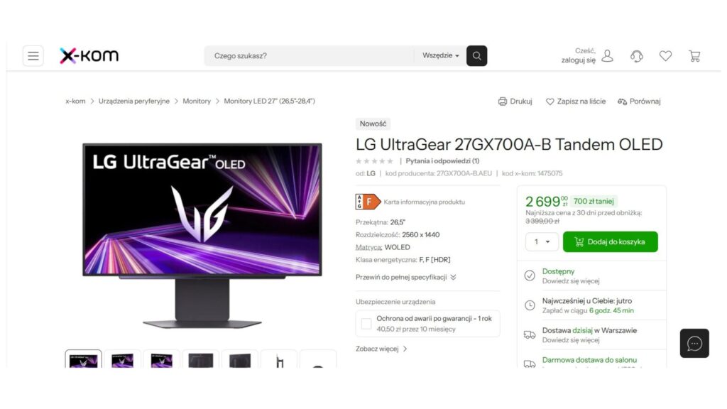 Monitor LG UltraGear OLED