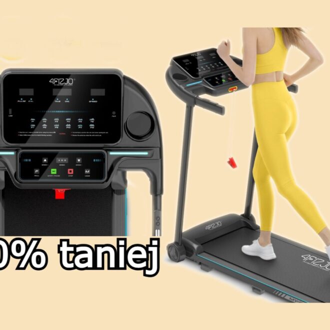 Bieżnia od 4FIZJO z super rabatem: 800 zł zamiast 1000 zł. Prędkość do 14km/h, a jest kompaktowa