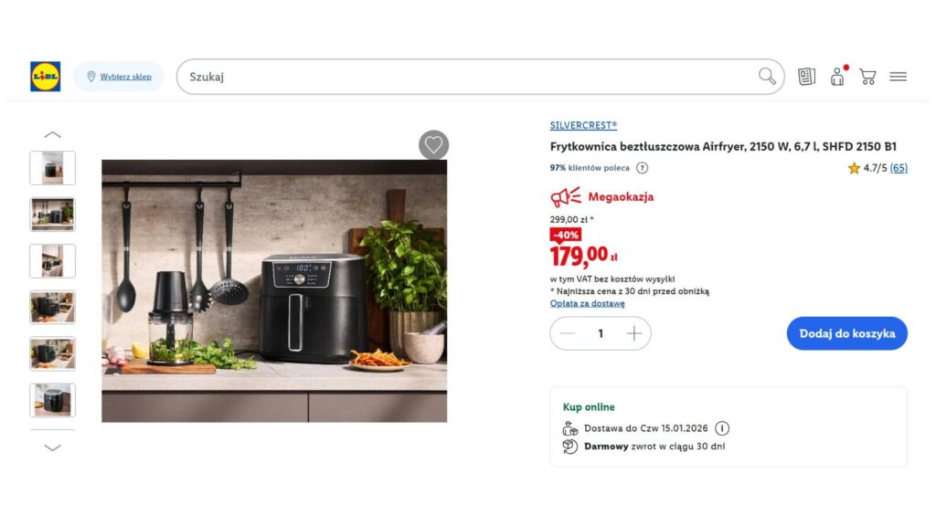 Lidl Frytkownica beztłuszczowa Airfryer