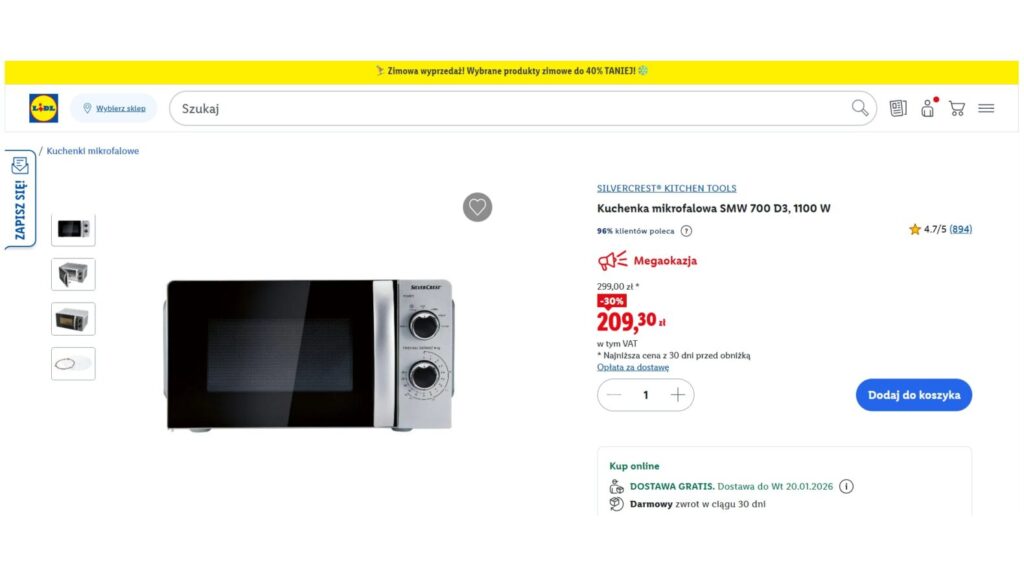 Kuchenka mikrofalowa z Lidla