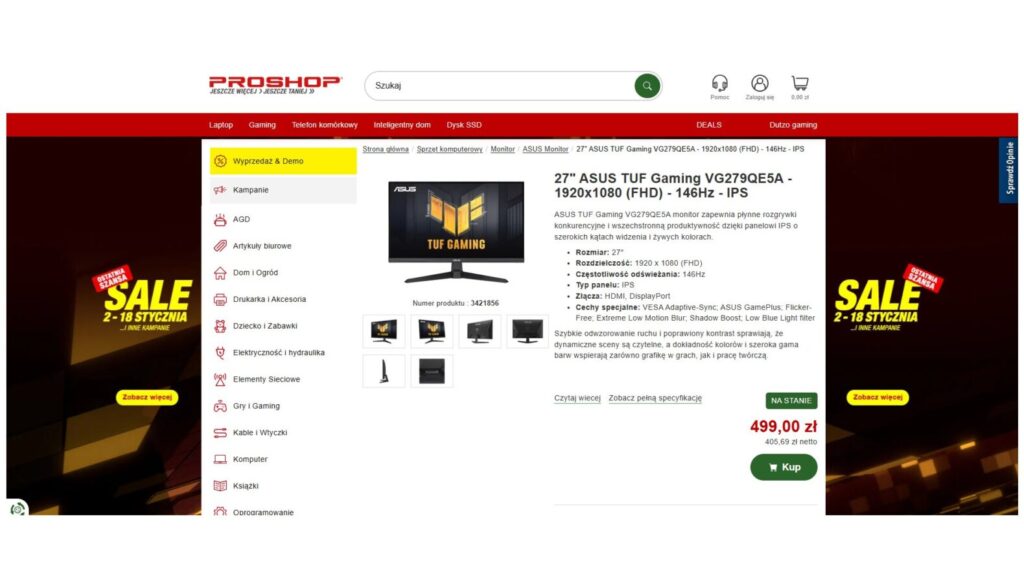 Monitor 27" ASUS TUF Gaming