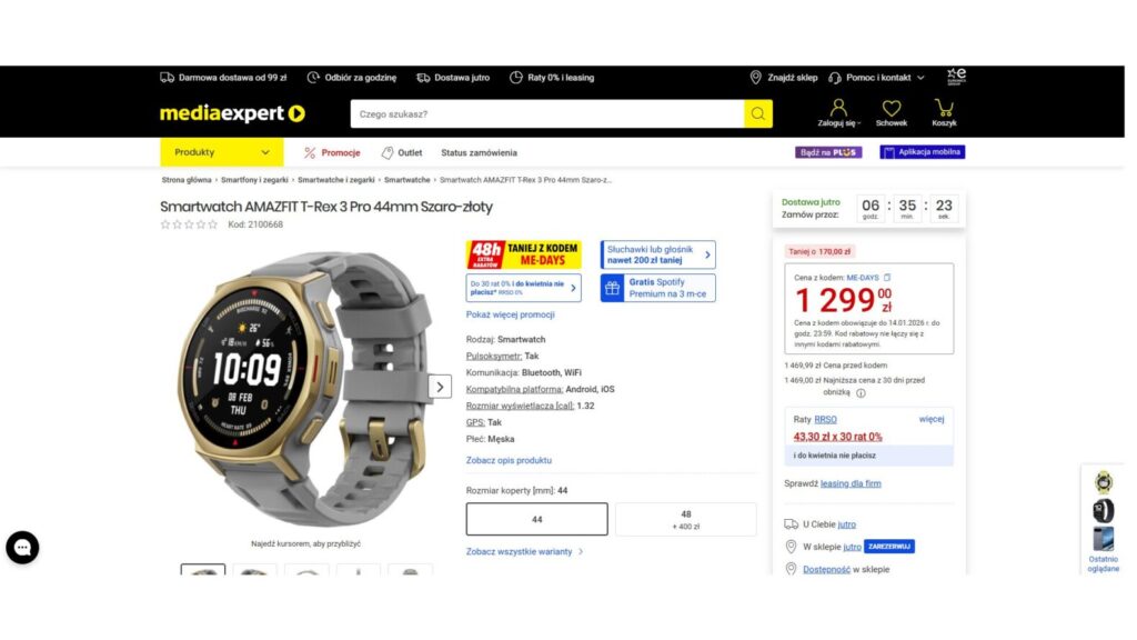 Smartwatch AMAZFIT T-Rex 3 Pro