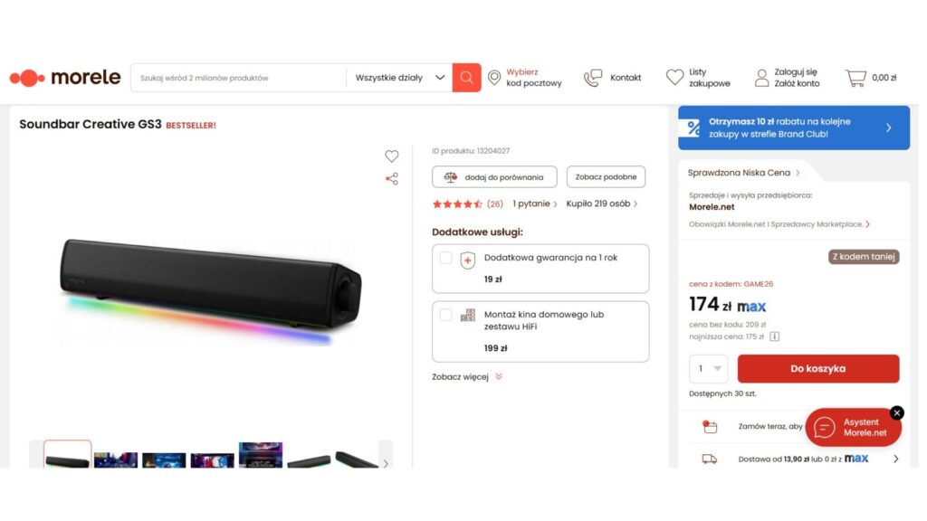 Soundbar Creative GS3