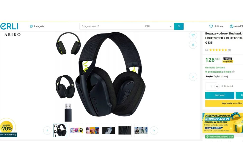 Bezprzewodowe Słuchawki Gamingowe LOGITECH