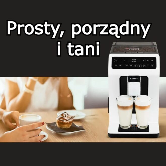 Jaka miła zniżka na piękny ekspres KRUPS. 15 programów napojów, a kosztuje 1600 zł