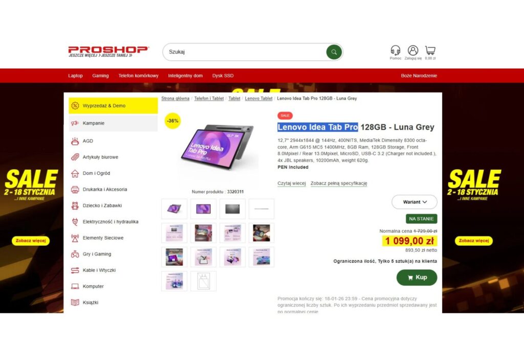 Tablet Lenovo Idea Tab Pro