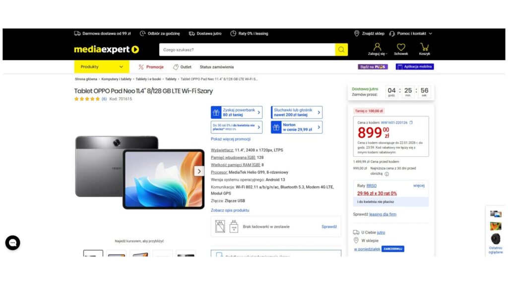 Tablet OPPO Pad Neo 11.4"
