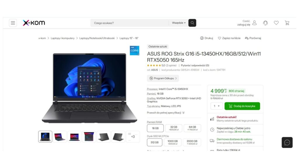 Laptop ASUS ROG Strix G16