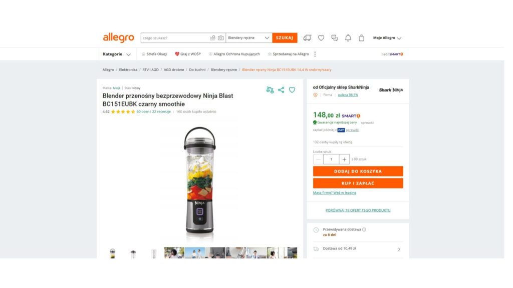 Blender przenośny bezprzewodowy Ninja Blast