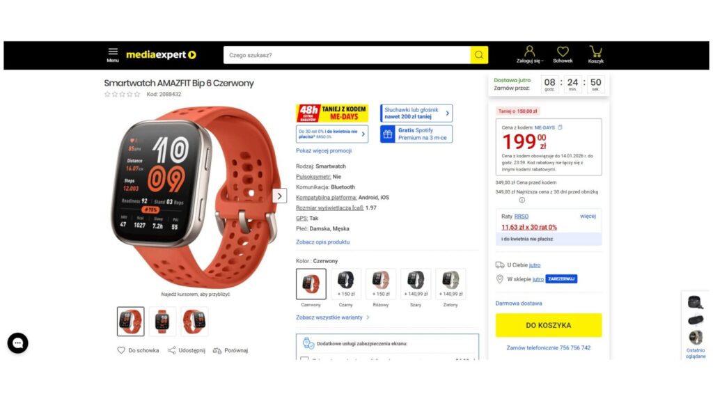 Smartwatch AMAZFIT Bip 6