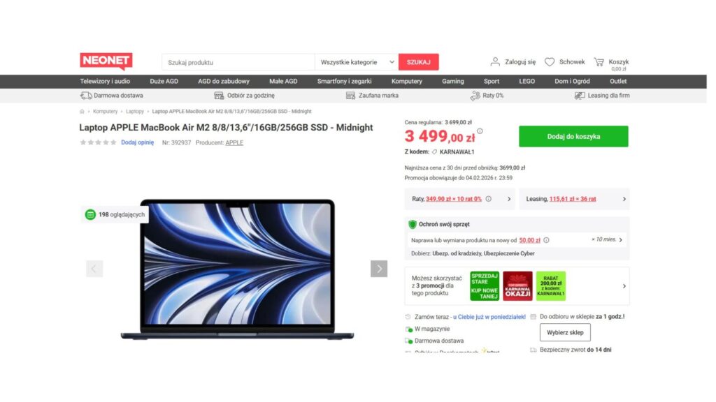 Laptop APPLE MacBook Air M2