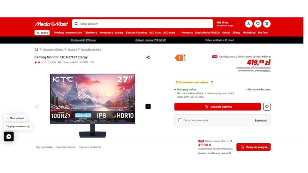 Gaming Monitor KTC H27T27