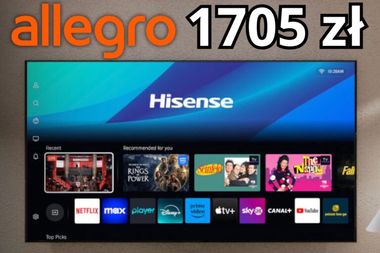 Hisense 55E8Q taniej na Allegro. Ponad 1000zł obniżki