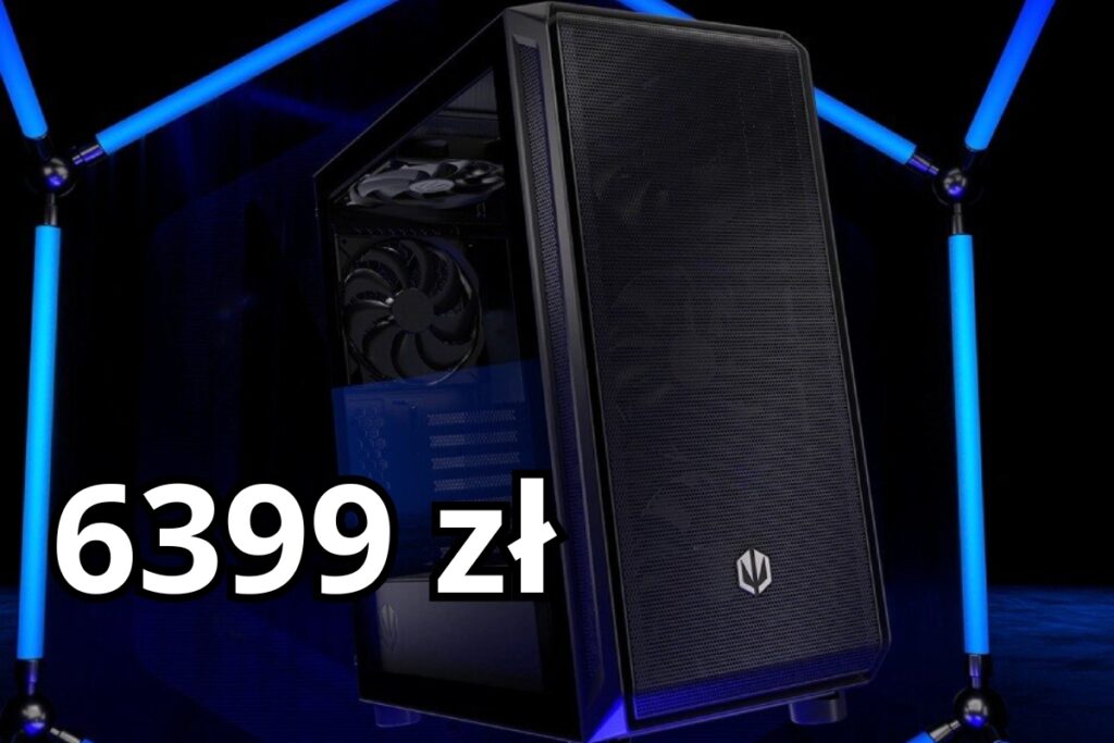 Komputer gamingowy i napis 6399zł