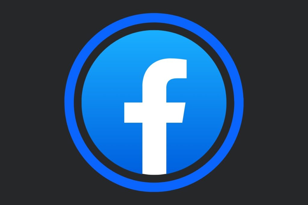 Logo Facebooka otoczone obwódką realacji