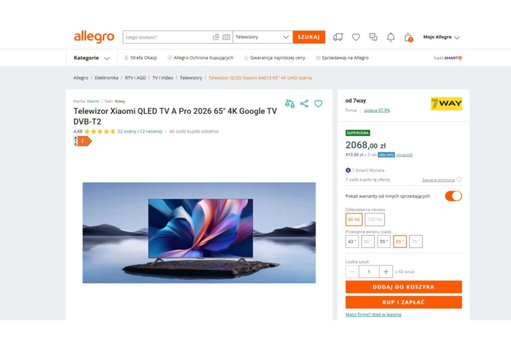 Telewizor Xiaomi QLED TV A Pro 2026 65"