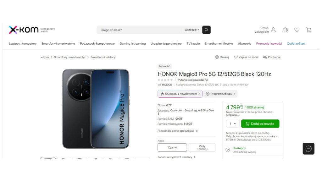Smartfon HONOR Magic8 Pro