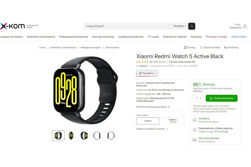 Xiaomi Redmi Watch 5 Active Black