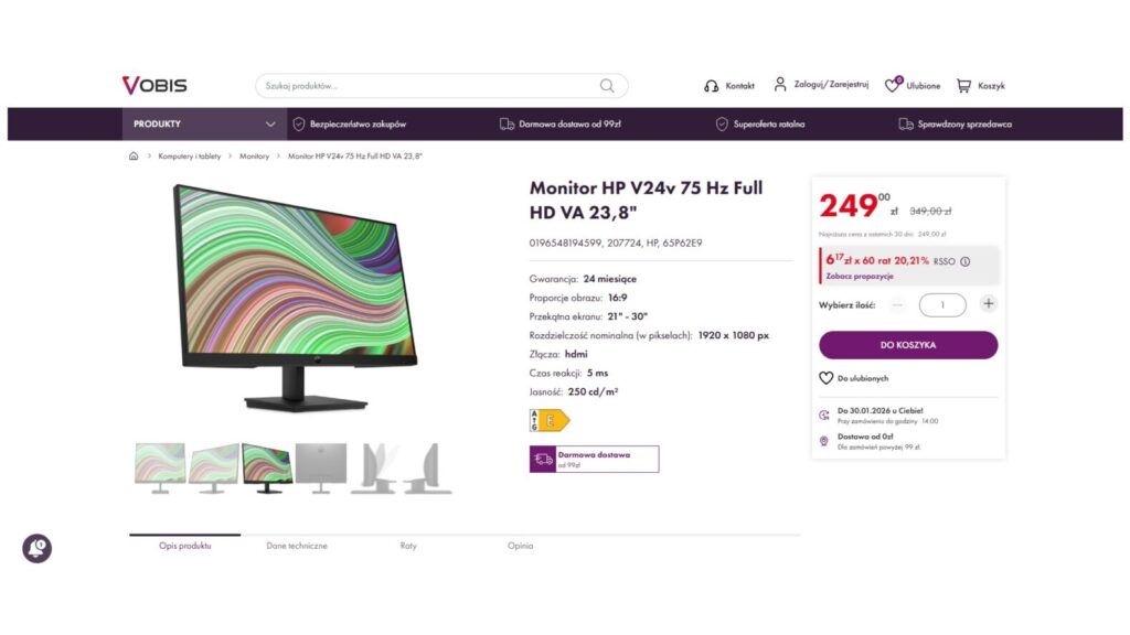 Monitor HP V24v 75 Hz Full HD VA 23,8"