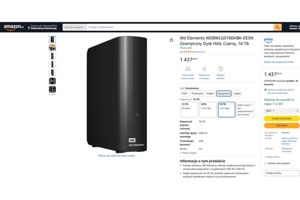 Zewnętrzny Dysk HDD