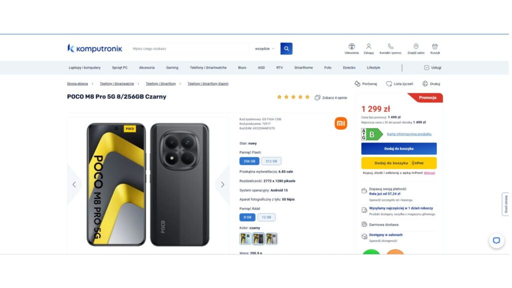 Smartfon POCO M8 Pro 5G 8/256GB