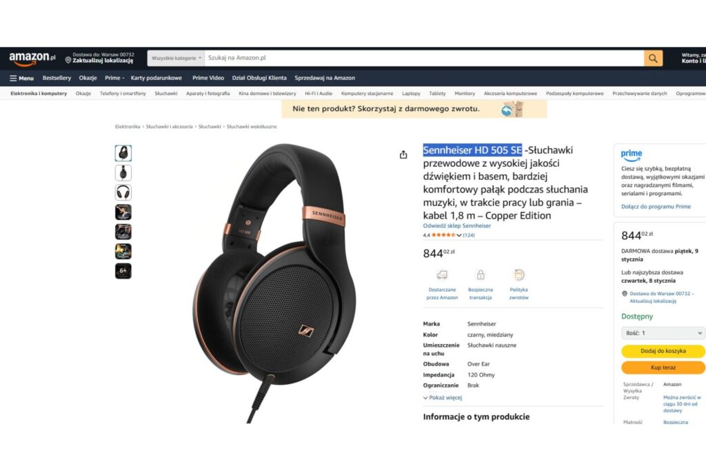 Słuchawki Sennheiser HD 505 SE
