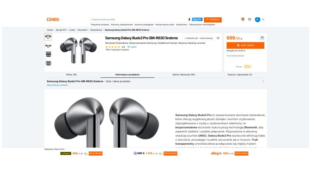 Słuchawki Samsung Galaxy Buds3 Pro