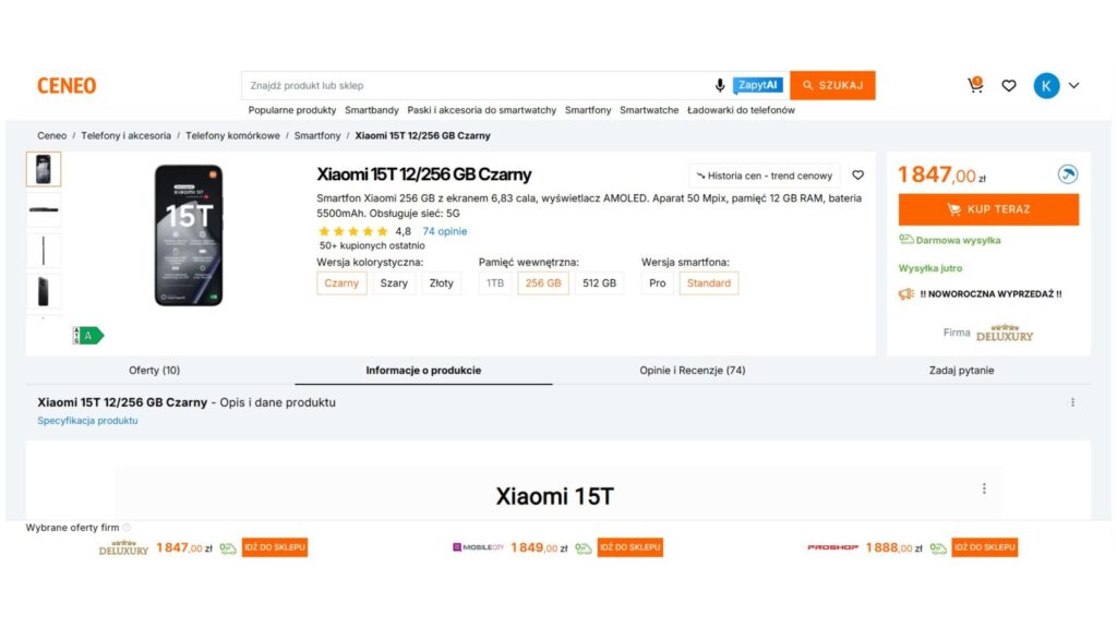 Xiaomi 15T 12/256 GB