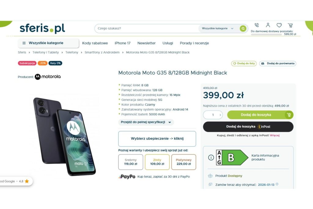 Smartfon Motorola Moto G35