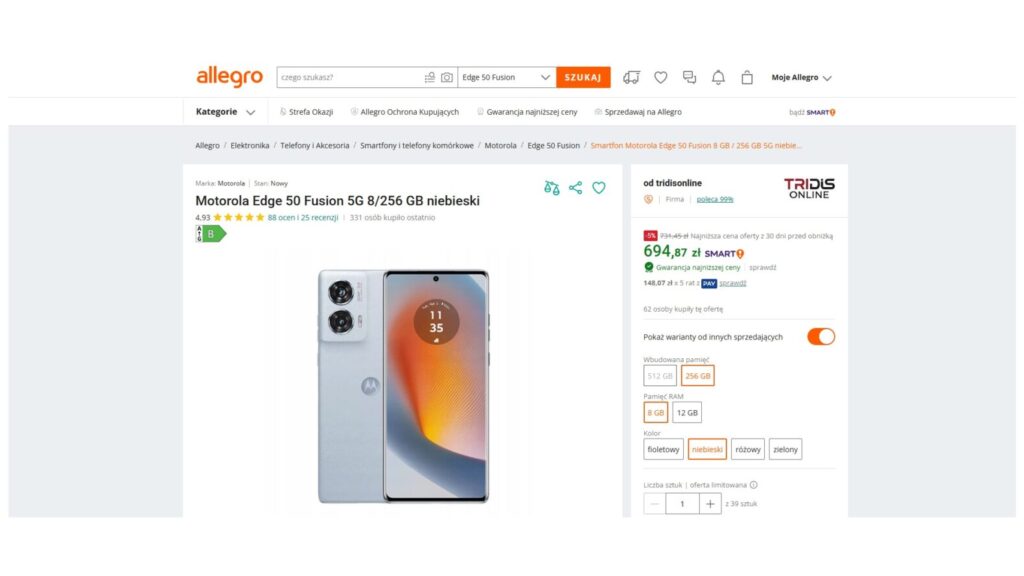 Smartfon Motorola Edge 50 Fusion