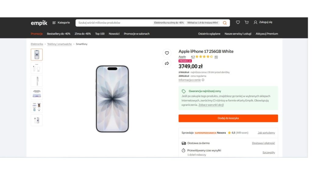 Smartfon Apple iPhone 17