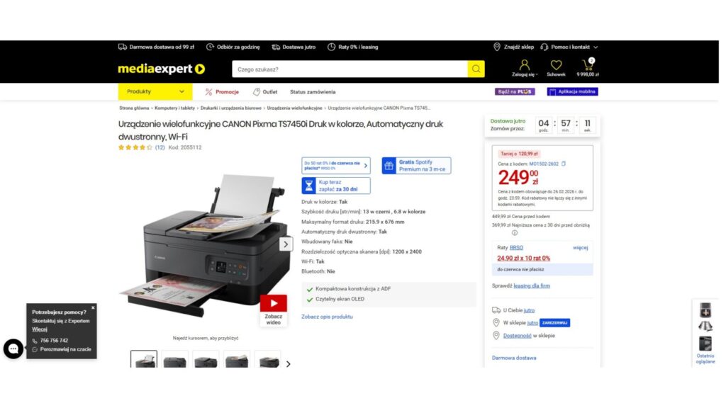 Urządzenie wielofunkcyjne CANON Pixma TS7450i