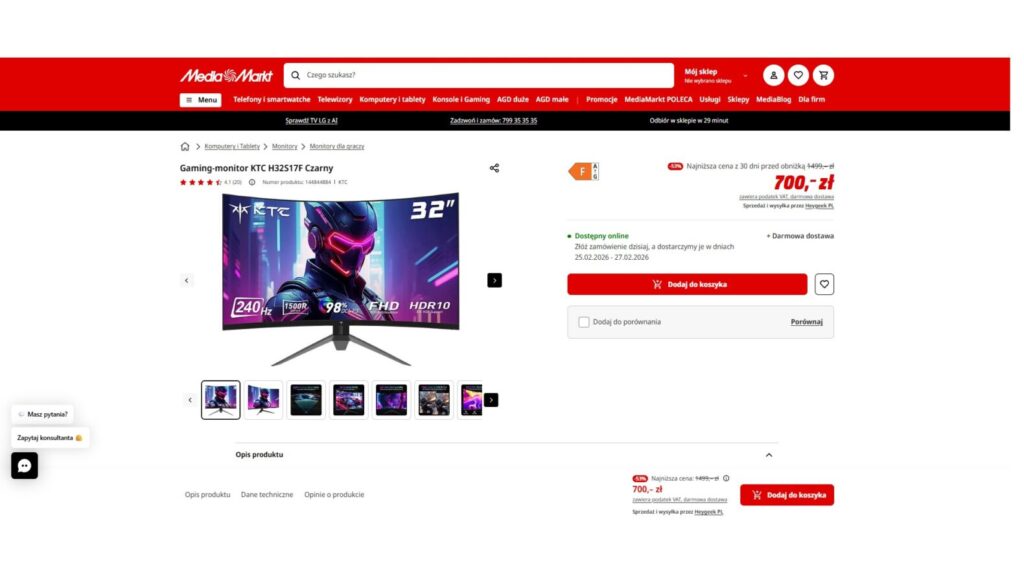 Gaming-monitor KTC H32S17F Czarny