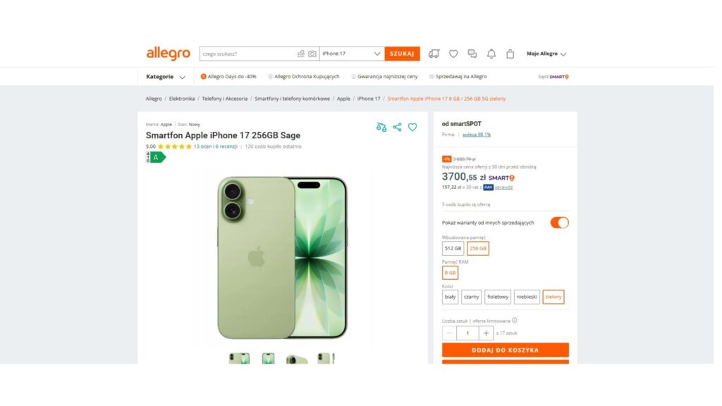 Smartfon Apple iPhone 17