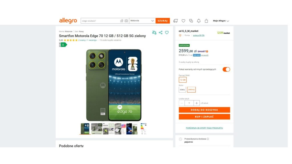 Smartfon Motorola Edge 70