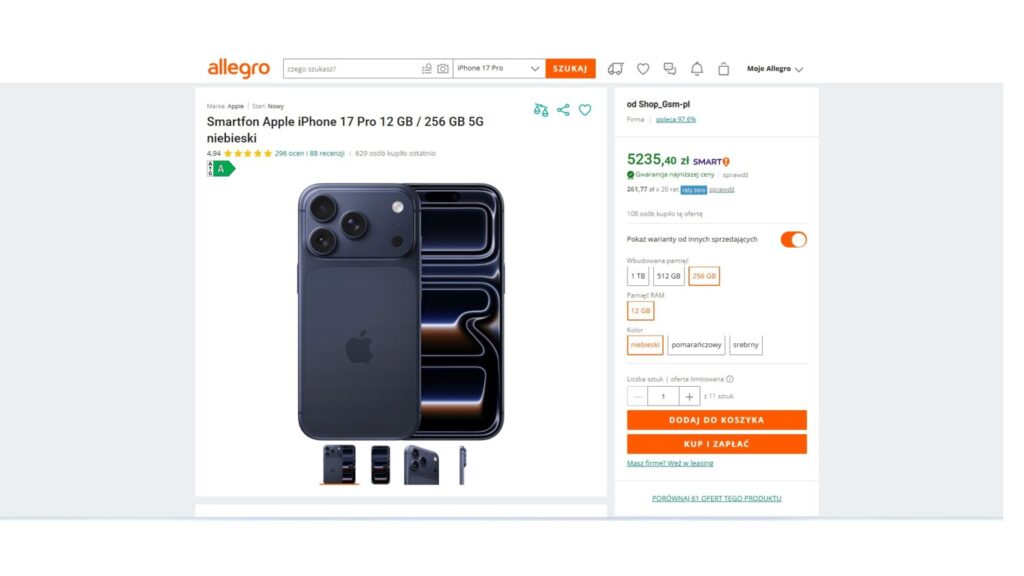 iPhone 17 Pro na Allegro