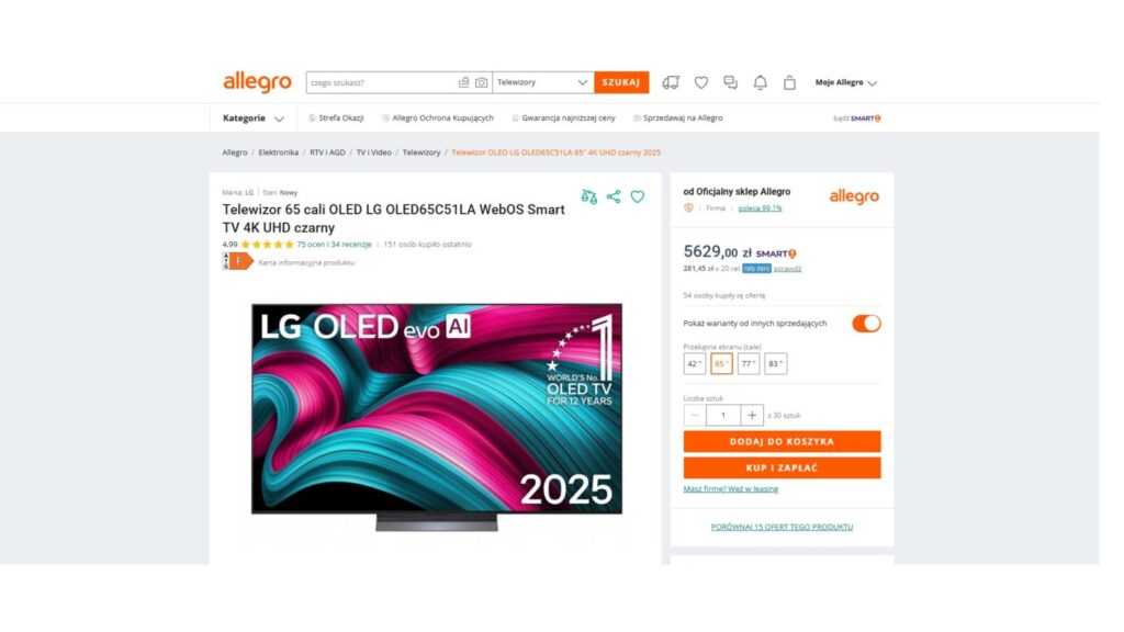 Telewizor 65 cali OLED LG