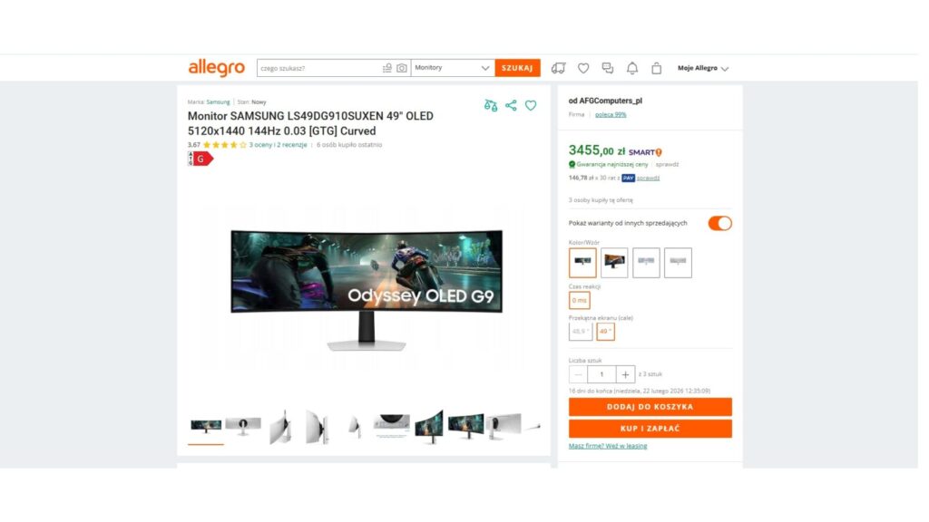 Monitor Samsung 49" Odyssey OLED