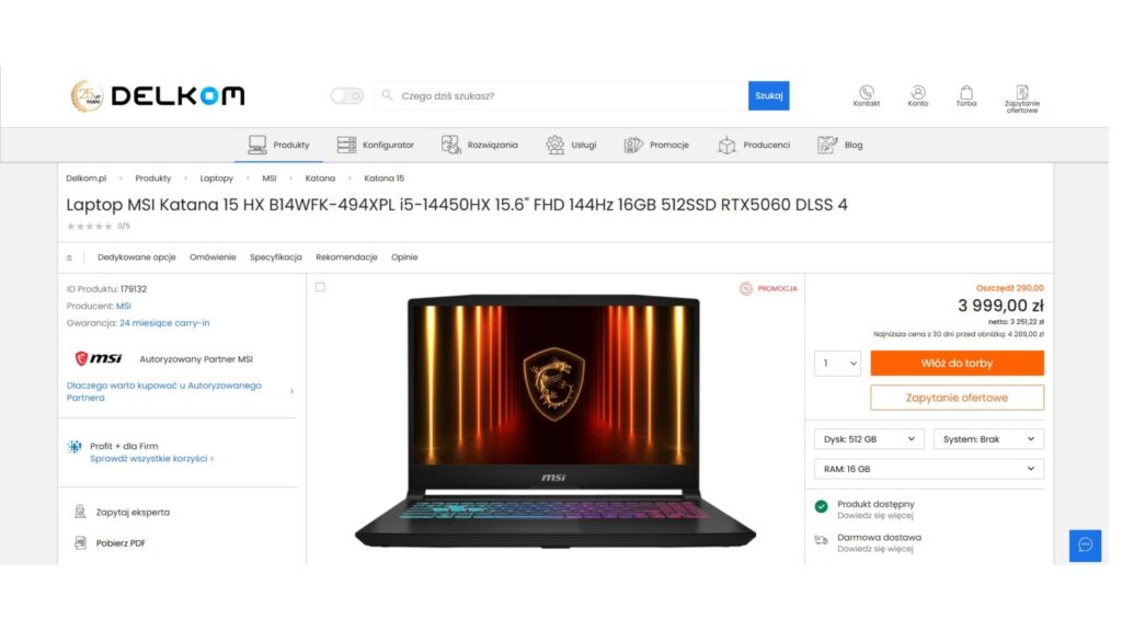 Laptop MSI Katana 15