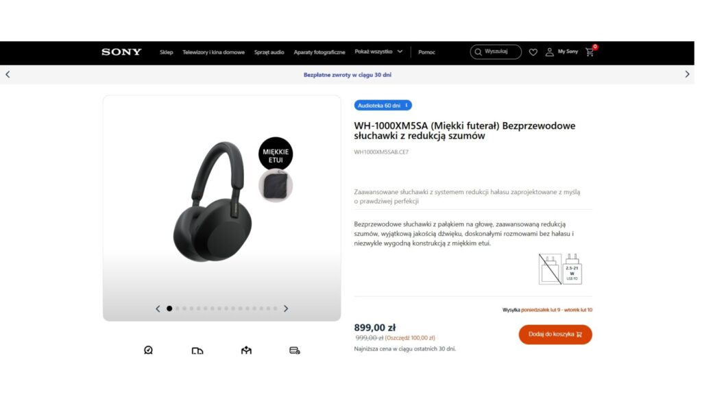 Słuchawki Sony WH-1000XM5SA