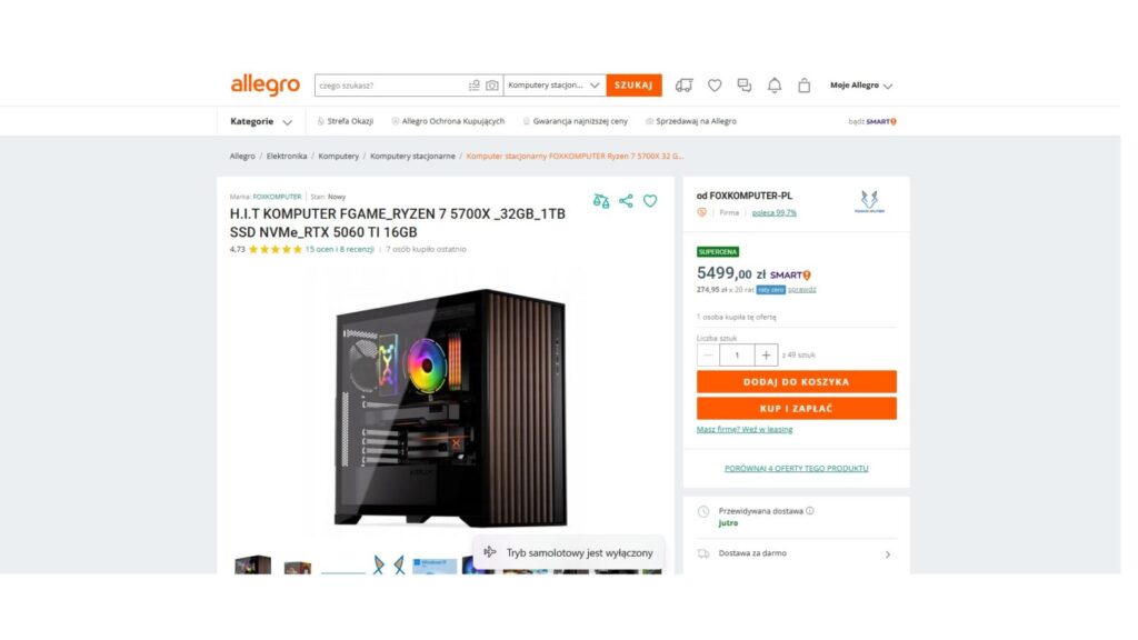 H.I.T KOMPUTER FGAME_RYZEN 7 5700X _32GB_1TB SSD NVMe_RTX 5060 TI 16GB
