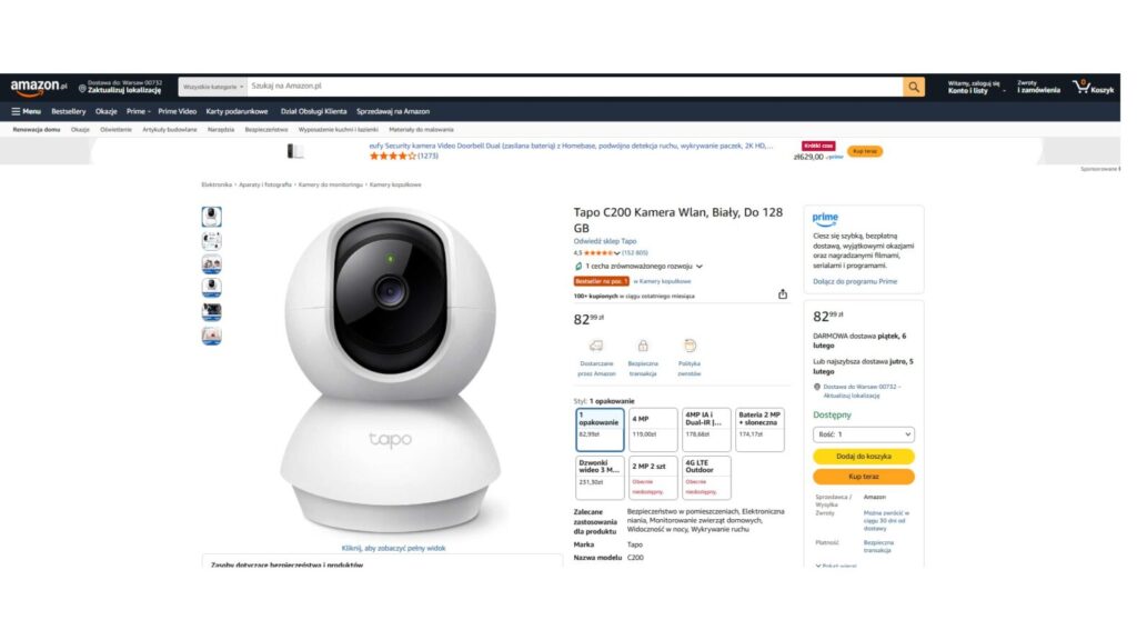 Tapo C200 Kamera Wlan
