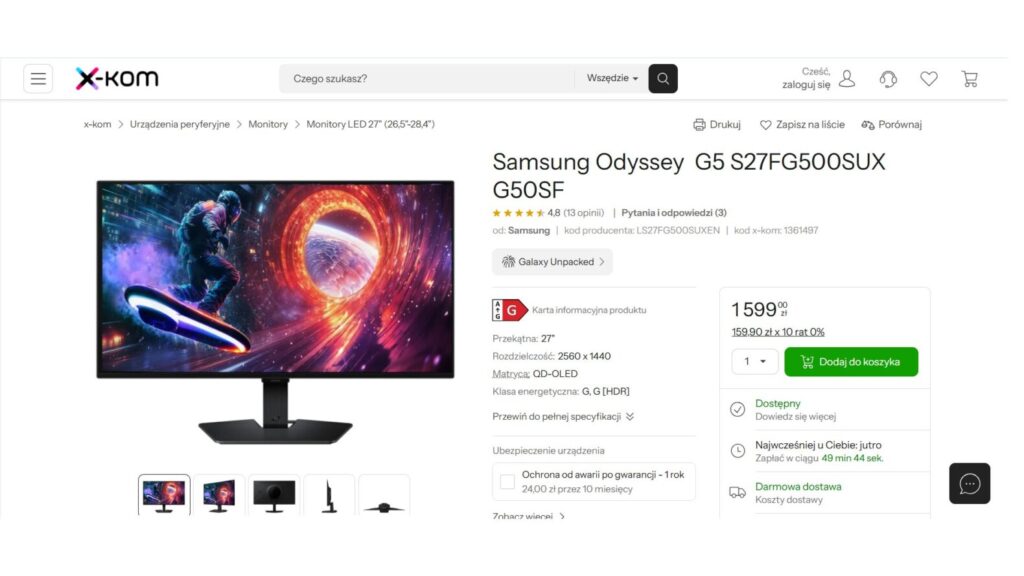 Monitor Samsung Odyssey G5