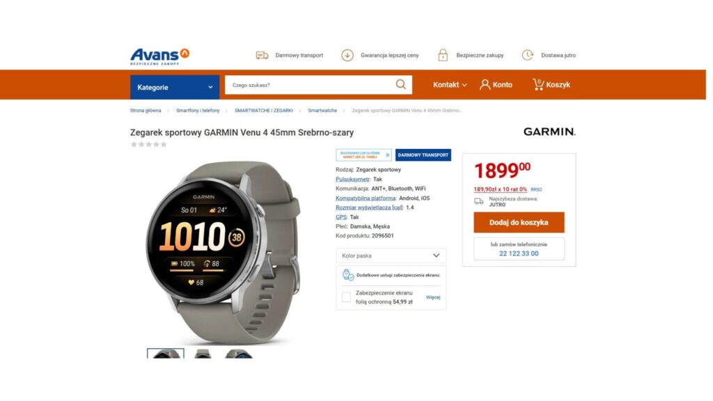 Zegarek sportowy GARMIN Venu 4 45mm