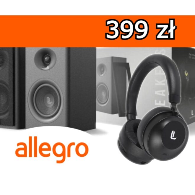 Zestaw Kolumny Laudberg i słuchawki nauszne z ANC za 399 zł. Komplet audio w promocji na Allegro