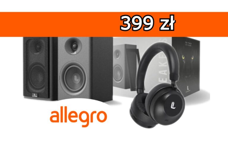 Zestaw Kolumny Laudberg i słuchawki nauszne z ANC za 399 zł. Komplet audio w promocji na Allegro